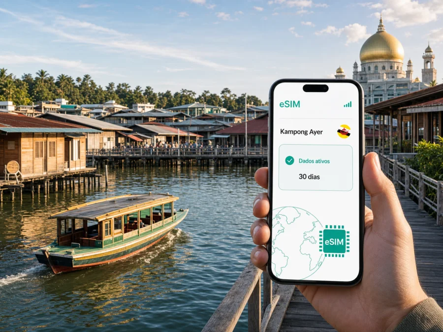 eSIM em Kampong Ayer: internet móvel para viajar