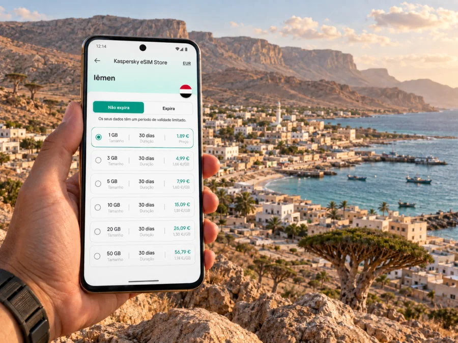 eSIM em Hadibu: internet móvel em Socotra
