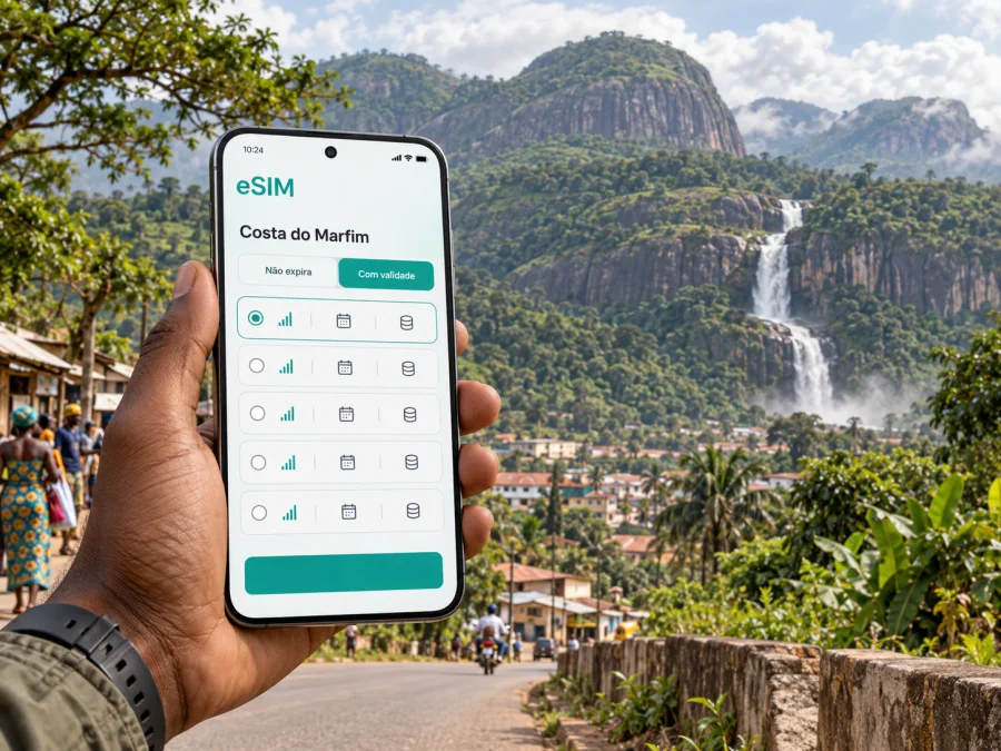 eSIM em Man: internet móvel na Costa do Marfim