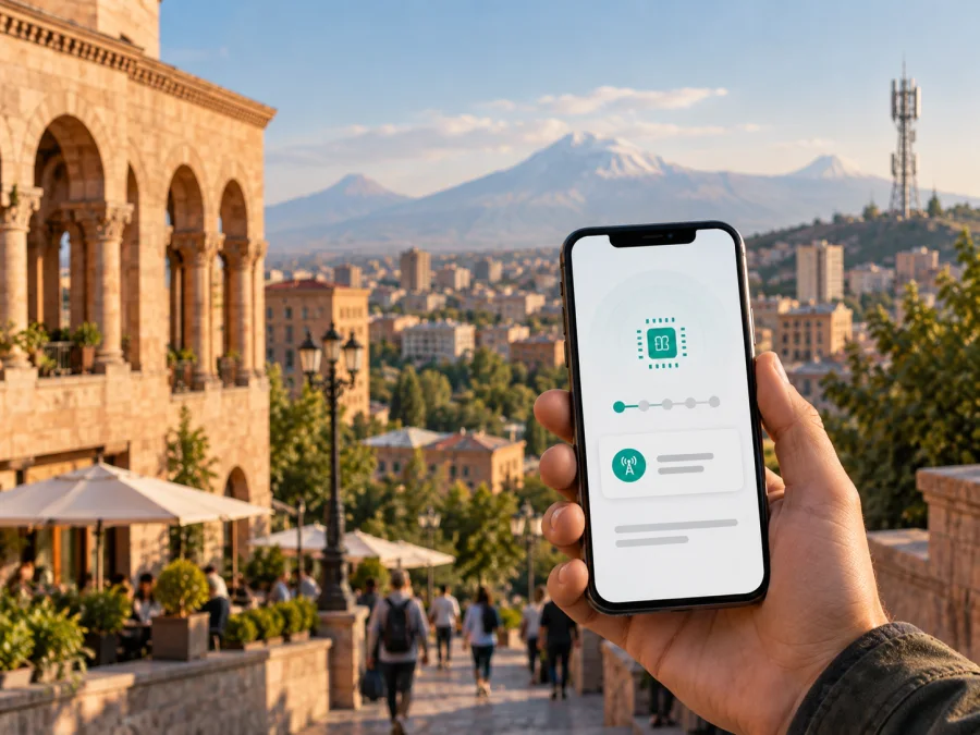 Ucom na Armênia: eSIM e ativação para viagem
