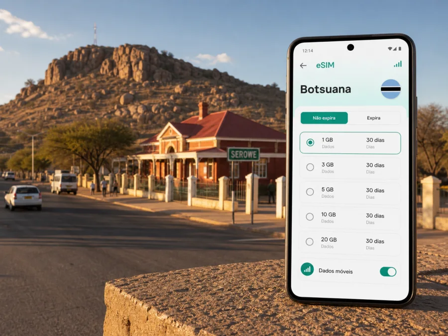 eSIM em Serowe: internet móvel para viagem