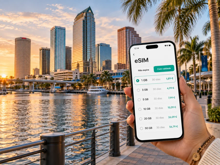 eSIM em Tampa: internet móvel nos Estados Unidos