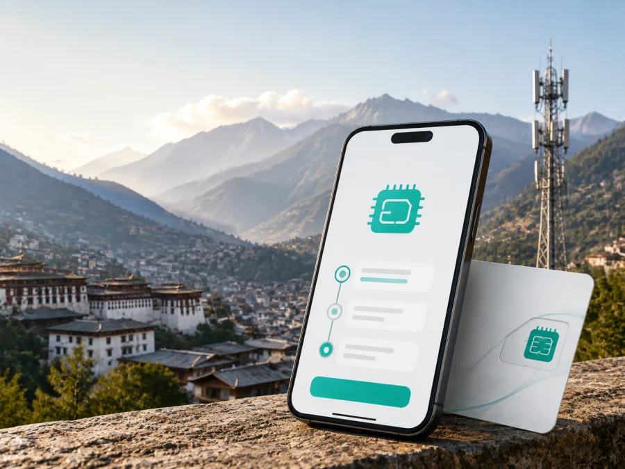 TashiCell eSIM no Butão: conexão e ativação