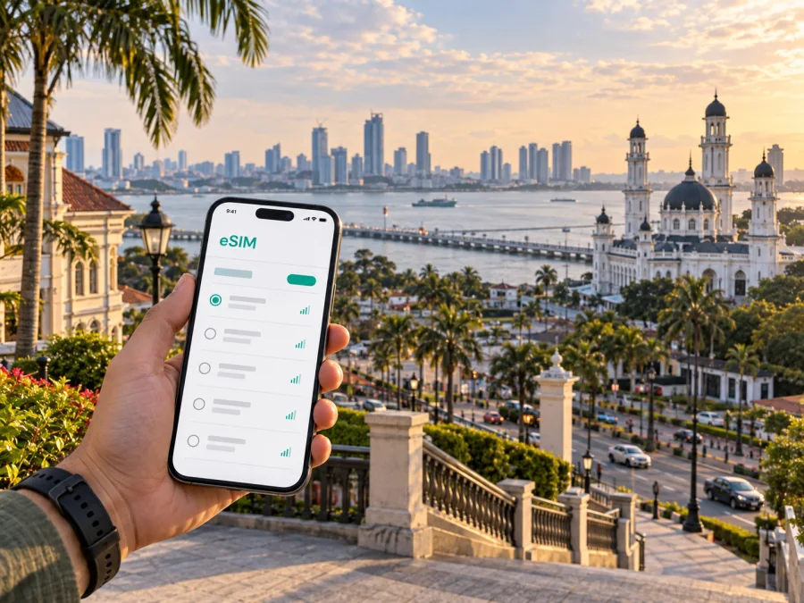 Internet em Johor Bahru: eSIM e conexão móvel