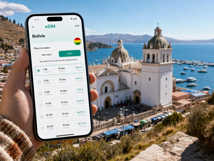 eSIM em Copacabana: internet móvel na Bolívia