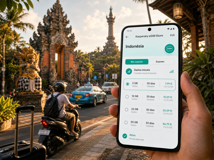 eSIM em Denpasar: internet móvel na viagem