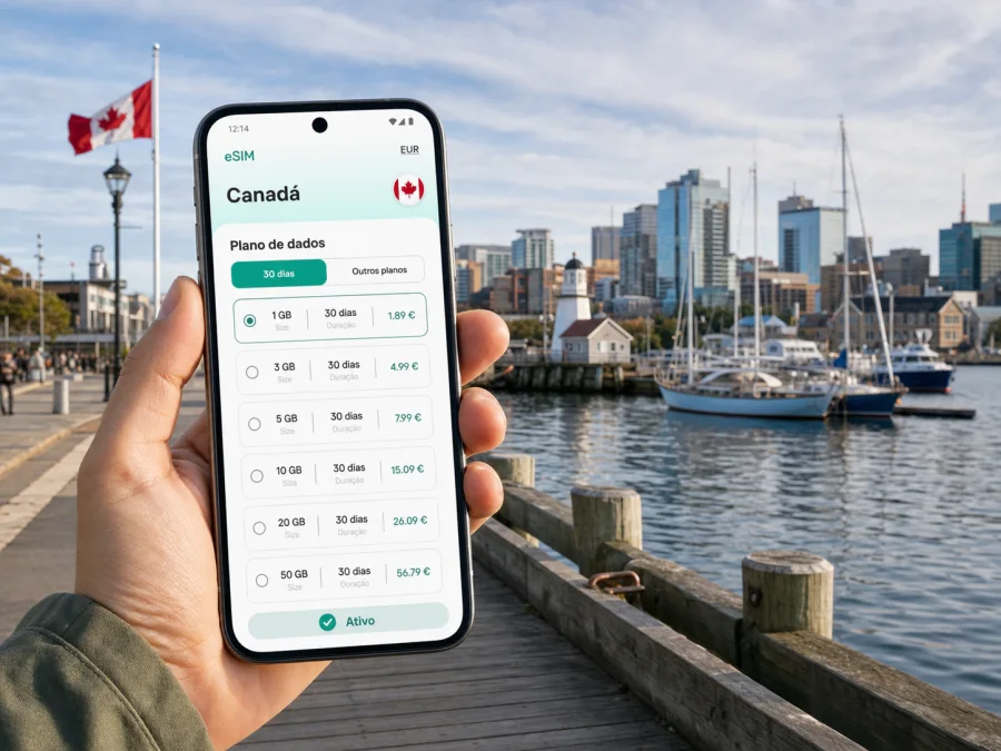 eSIM em Halifax: internet móvel no Canadá
