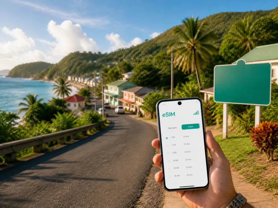 eSIM em Micoud: internet móvel em Santa Lúcia