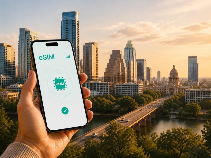 eSIM para Austin: internet móvel em viagem