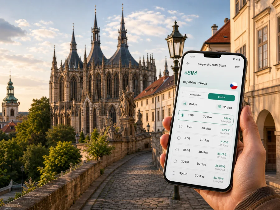 eSIM em Kutna Hora: internet e conexão móvel