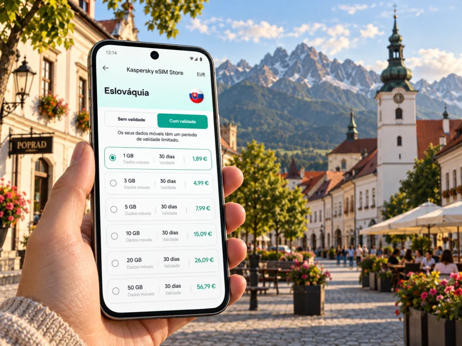 eSIM em Poprad: internet móvel na Eslováquia