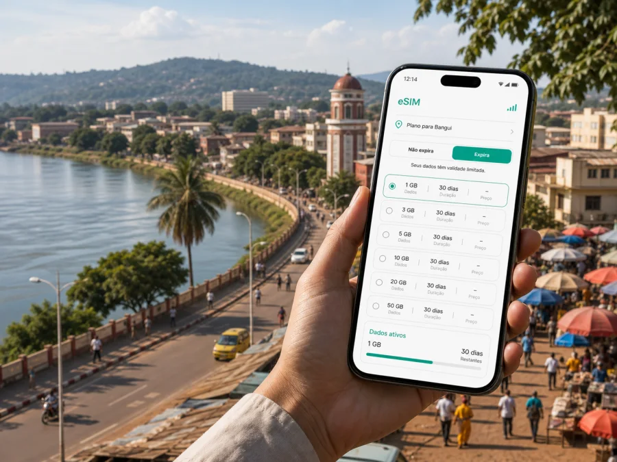Bangui eSIM: internet móvel para a viagem