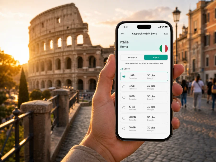 Roma eSIM: ligação móvel e internet