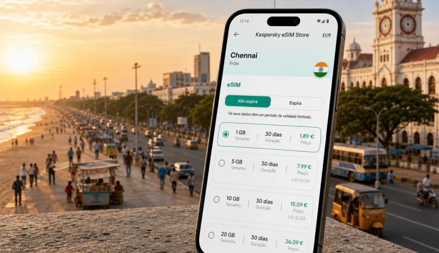 eSIM em Chennai: internet e ligação móvel