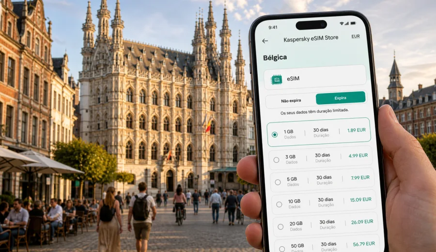 eSIM em Leuven: ligação móvel e internet