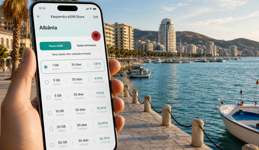 eSIM em Vlore: internet móvel na Albânia
