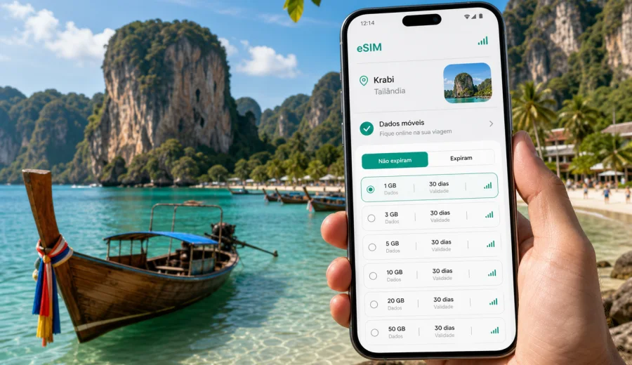 Krabi eSIM: internet móvel para viajar