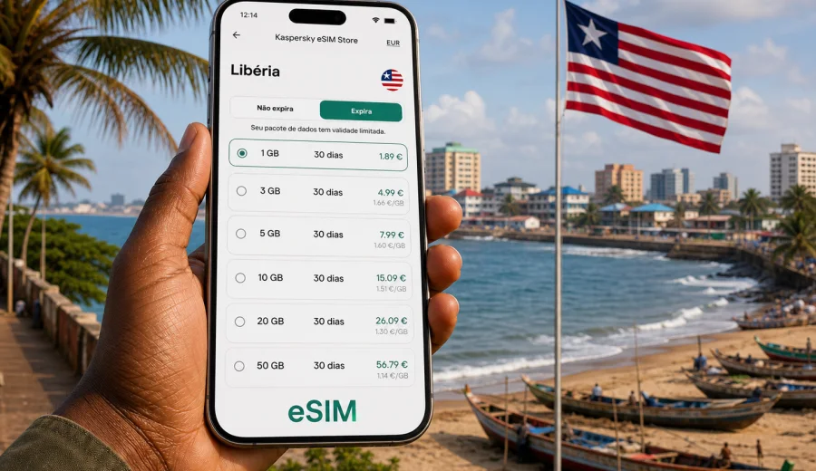 eSIM na Libéria: conexão móvel e internet