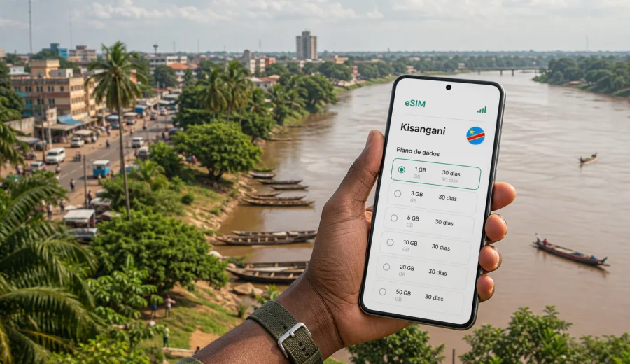 eSIM em Kisangani: ligação móvel e internet