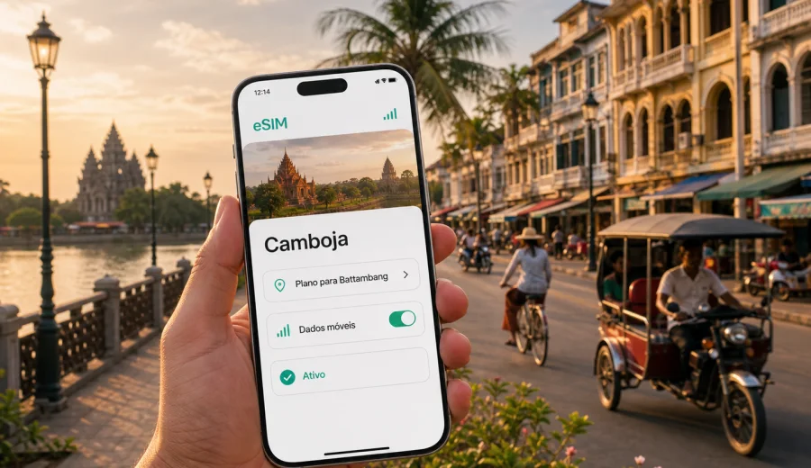 Battambang eSIM: internet móvel no Camboja