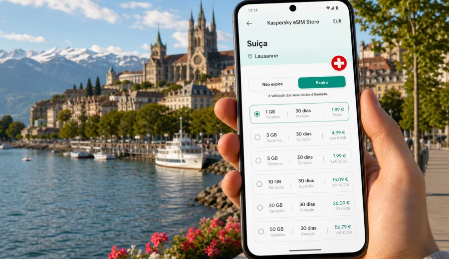 eSIM em Lausanne: internet móvel na Suíça