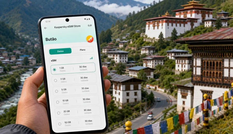 eSIM em Mongar: internet móvel no Butão