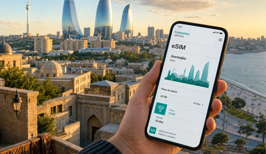 eSIM em Baku: internet móvel no Azerbaijão