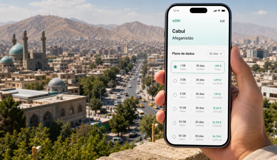 eSIM em Cabul: internet móvel para viajar