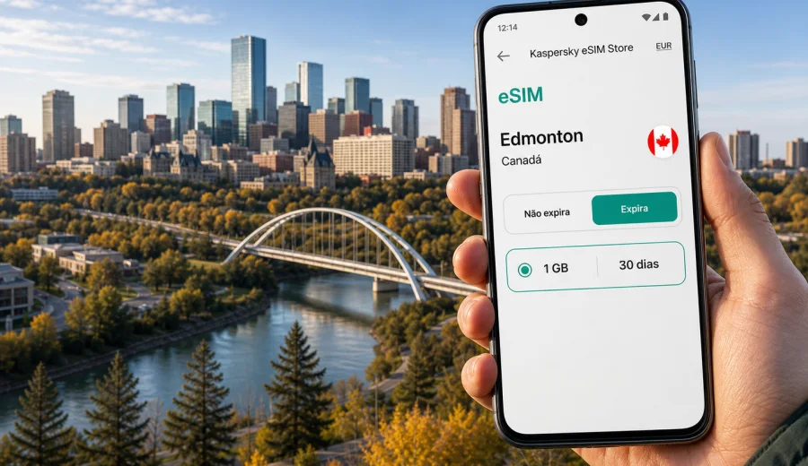 eSIM em Edmonton: internet móvel para viagem
