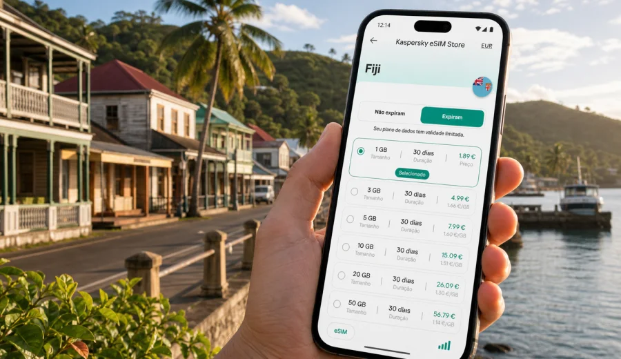 eSIM em Levuka: internet móvel para Fiji