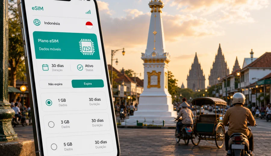 eSIM em Yogyakarta: internet móvel na viagem