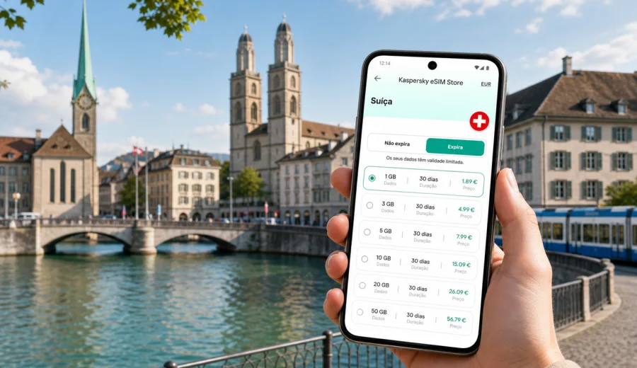 eSIM em Zurique: internet móvel na viagem