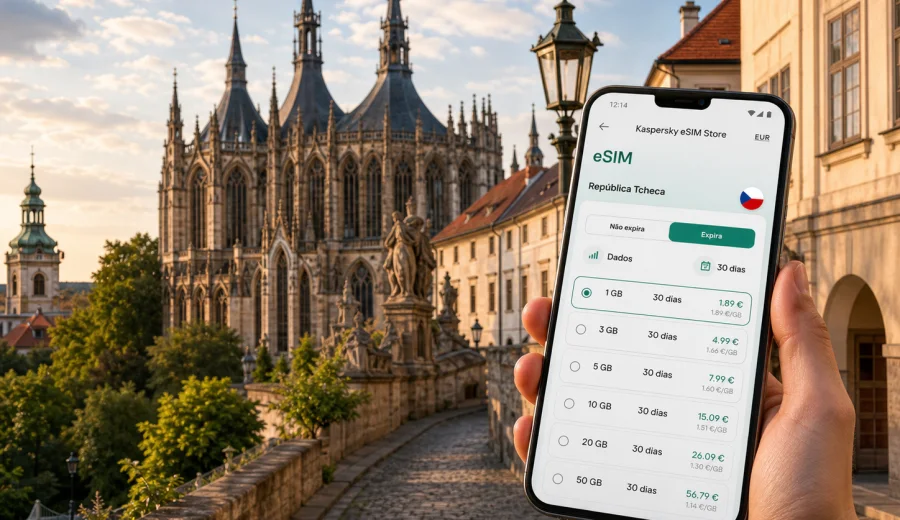 eSIM em Kutna Hora: internet e conexão móvel