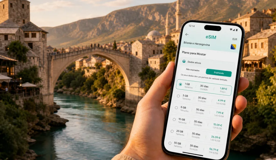 eSIM em Mostar: internet móvel para viajar