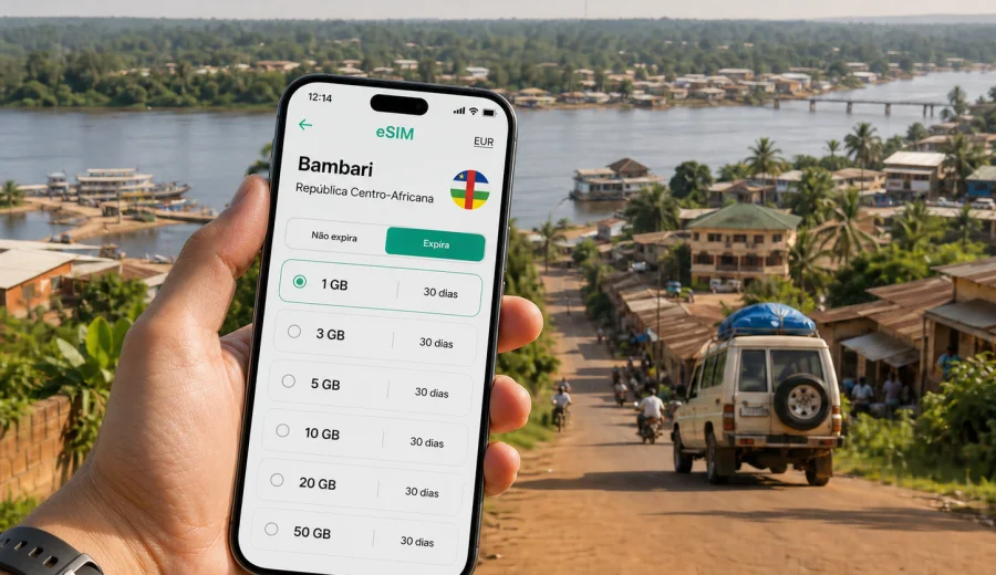 eSIM em Bambari: internet móvel para viagem