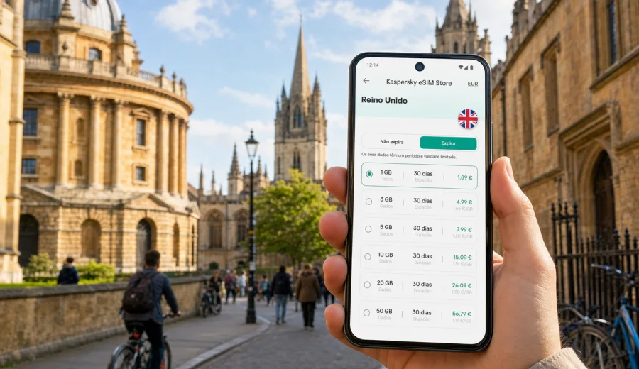 Oxford eSIM: internet móvel no Reino Unido