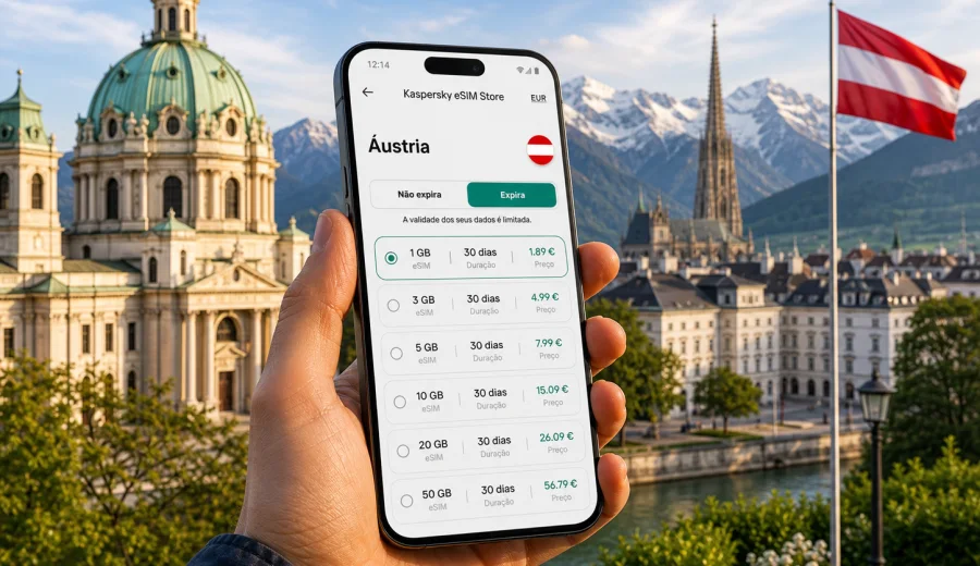 eSIM na Áustria: internet móvel em viagem