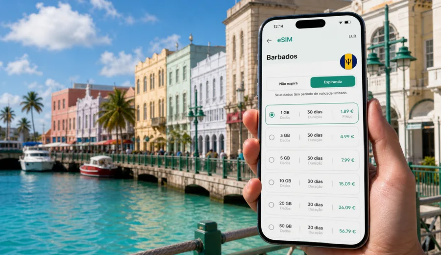 eSIM em Bridgetown: internet para sua viagem