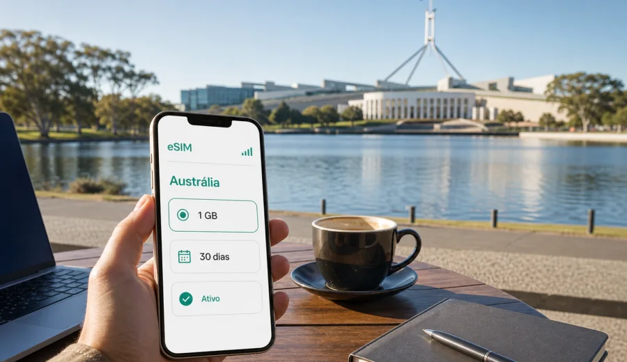 eSIM em Camberra: internet móvel na viagem