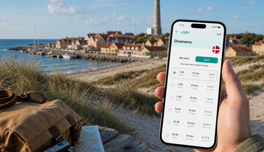 eSIM em Skagen: internet móvel na viagem
