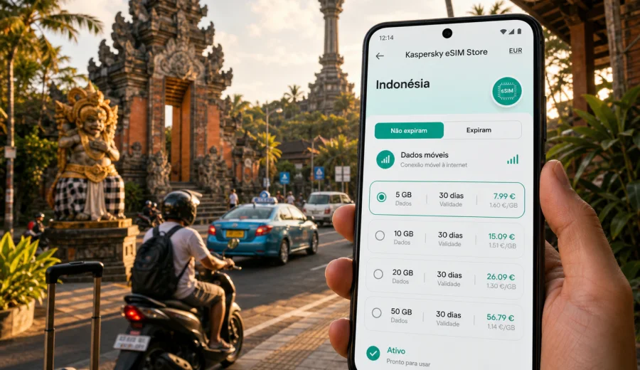 eSIM em Denpasar: internet móvel na viagem