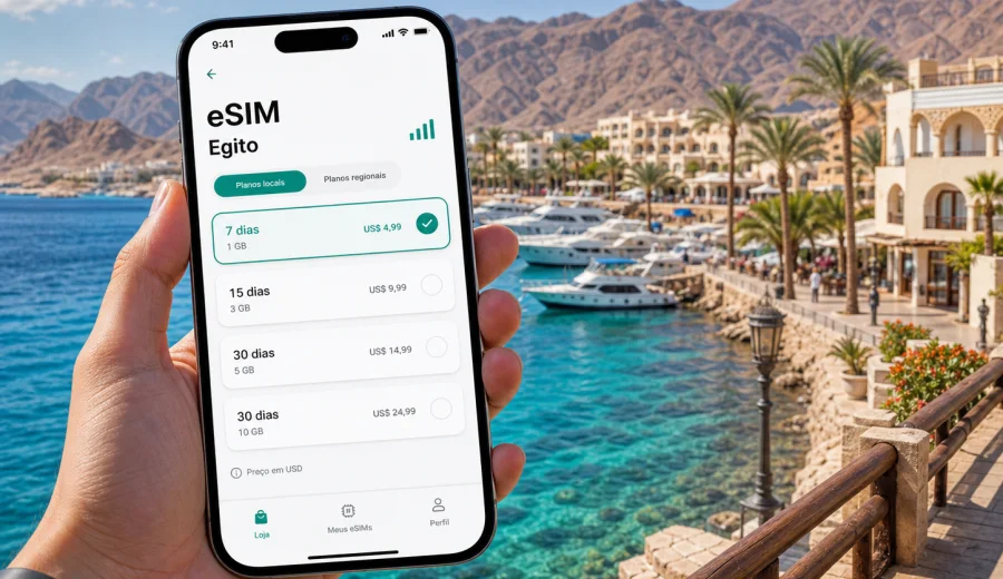 eSIM em Sharm El Sheikh: internet de viagem