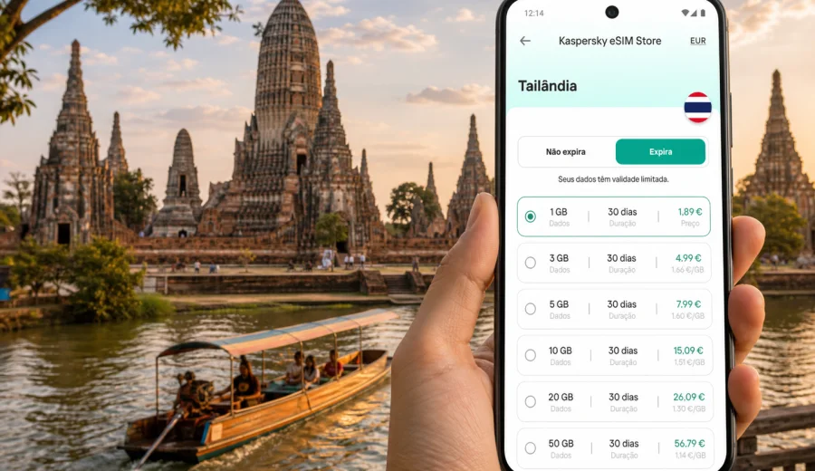 eSIM em Ayutthaya: internet móvel na viagem