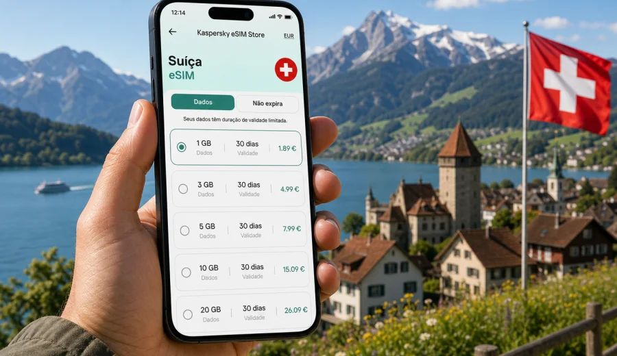 eSIM na Suíça: internet móvel na viagem