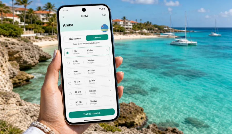 eSIM em Malmok: internet móvel em Aruba