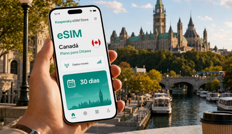 eSIM em Ottawa: internet móvel no Canadá