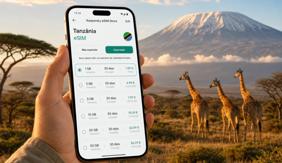 eSIM Tanzânia: ligação móvel e internet