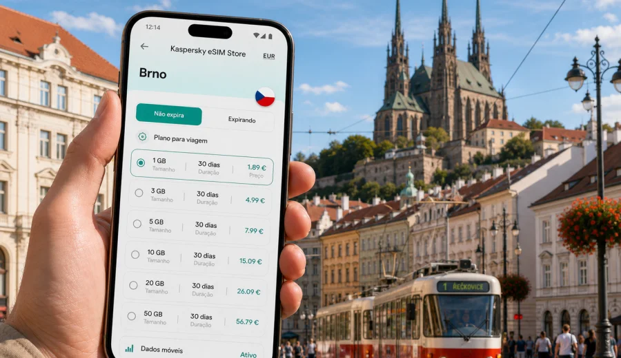 eSIM em Brno: internet móvel para viajar