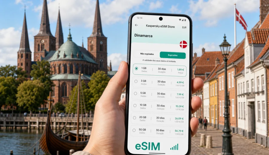Roskilde eSIM: internet móvel na Dinamarca