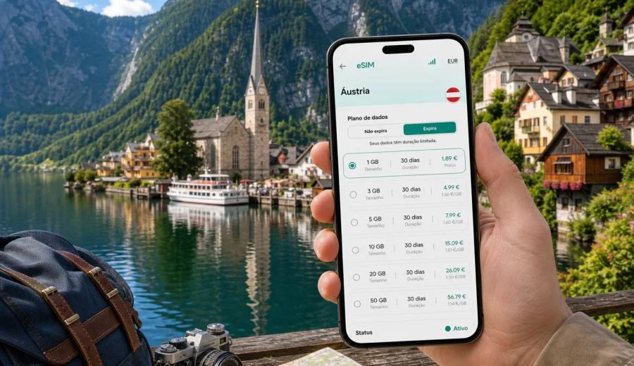 eSIM em Hallstatt: internet móvel na Áustria